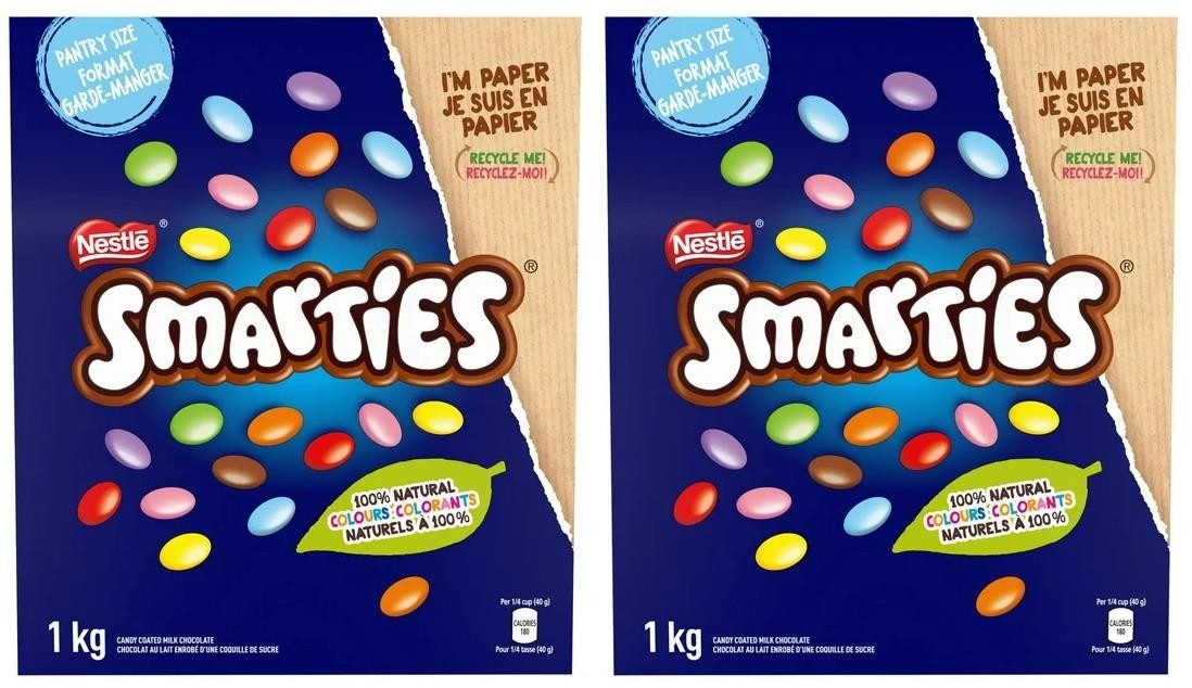 Nestle Smarties Candy Coated Milk Chocolate Pantry Size 1kg (2 Pack)