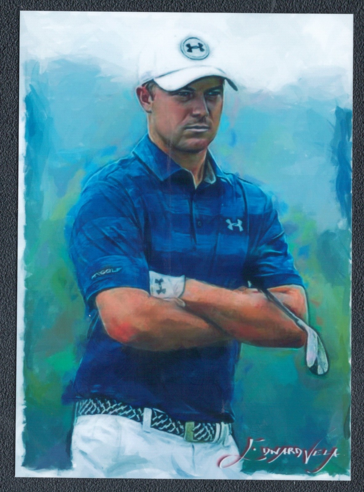 Jordan Spieth 2018 Authentic Artist Signed Limited Edition Print Card 41 of 50