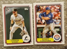 2025 Topps Archives Boardwalk & Baseball Lot 87BB-9 Norby RC & Langford 87BB-17