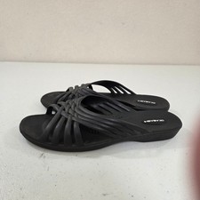 Okabashi Indigo Black Strappy Slide Sandals Womens ML 8-9 Made in USA Comfort