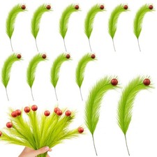12Pcs Christmas Tree Topper Decorations - 20" Artificial Curly Green 12Pack