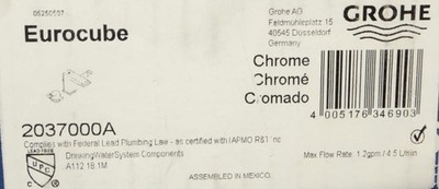 Grohe Eurocube 2037000A Widespread Bathroom Faucet,Starlight Chrome *READ*