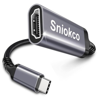 Sniokco USB C to HDMI Adapter, High Speed 4K USBC Cable 0.65ft, Grey