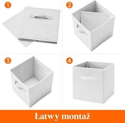 Lifewit 10 Packungen Aufbewahrungswürfel, weiß, 26,5 x 26,5 x 25 cm