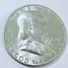 1960 D Franklin Half Dollar 90% Silver AU ABOUT UNCIRCULATED DETAILS #7860
