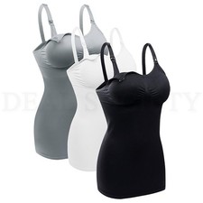 BRLIDO Womens Nursing Tank Tops Built in Bra for Breastfeeding Large 3 Pack