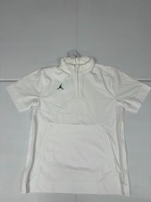 Jordan Coaches Jacket Men White Stretch Short Sleeve Double Sided Zip FN6923-107