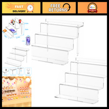 4 Tier Acrylic Riser Display Stands Shelf for Amiibo  Funko - 12" 2 Pack