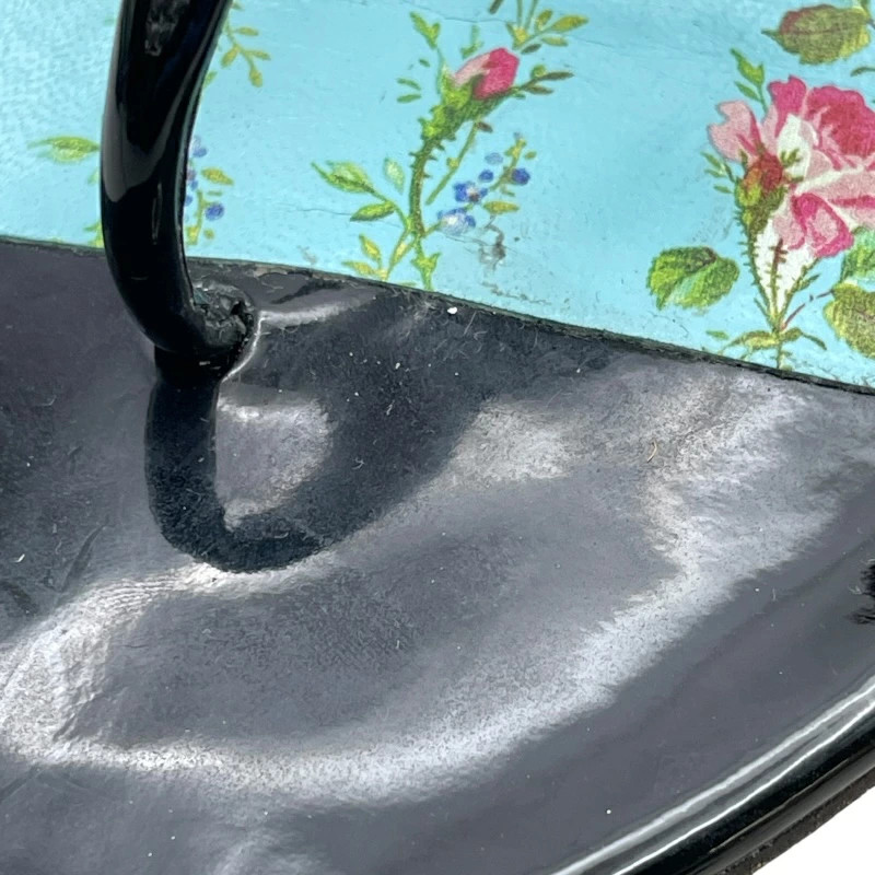 GUCCI Bee decorative strap sandals black enamel women's sandals thumbnail 11