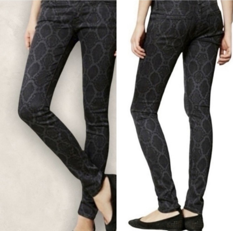 Mother Jeans Snake Print Size 27 The Looker