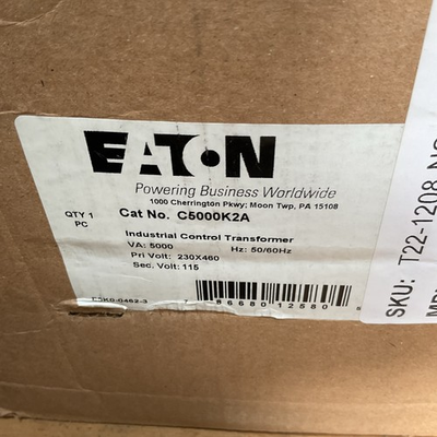#ad NEW EATON C5000K2A INDUSTRIAL CONTROL TRANSFORMER VA: 5000 50 60Hz $475.00