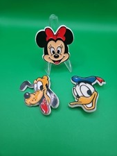 Vintage Disney Minnie Daffy & Pluto Plastic Badge 1970's Made in USA Pins Brooch