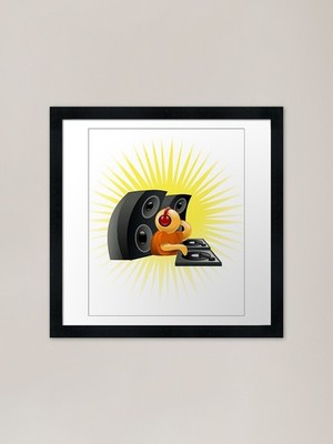 DJ and his pickup enjoy electron gerahmtes Wandbild Poster Leinwanddruck Bild