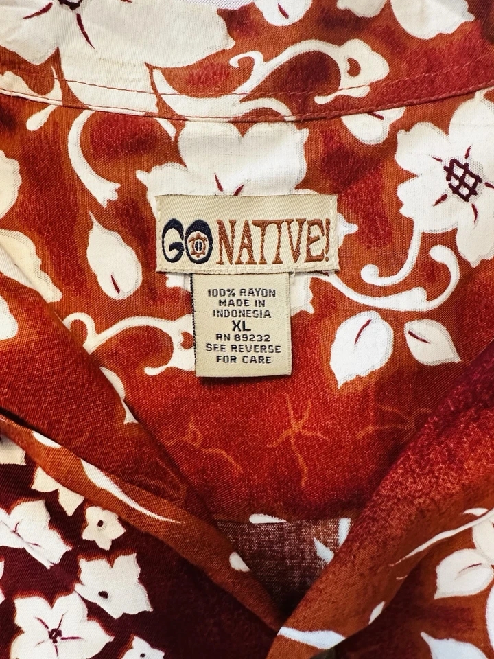 Go Native Hawaiian Shirt Mens XL - Image 3 of 3