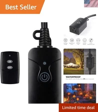 Wireless Remote Control Outlet Weatherproof Outdoor Indoor 15A Compact 1 Pack