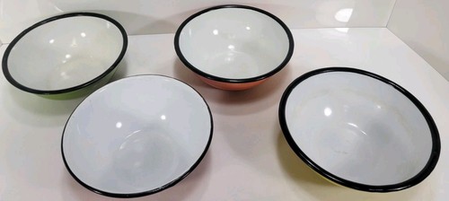 Vintage Japanese OTTO Enamelware Bowls - Set of 4 - Picture 3 of 5
