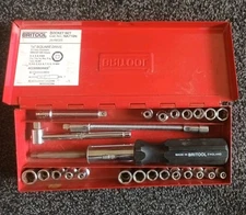 BRITOOL 25 PIECE SOCKET SET 1/4" DRIVE. NEW METRIC AF & BA ENGLAND