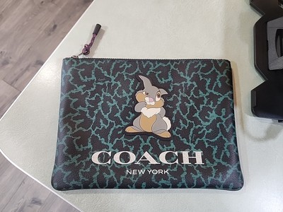 Coach Disney Thumper Animal Print Large Zippered Sleeve IPad Pouch Bag NWOT