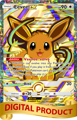 pokemon card pack eevee Pokemon Pocket TCG Card 2 Star Full Art Eevee EX Deluxe Pack Rare DIGITAL