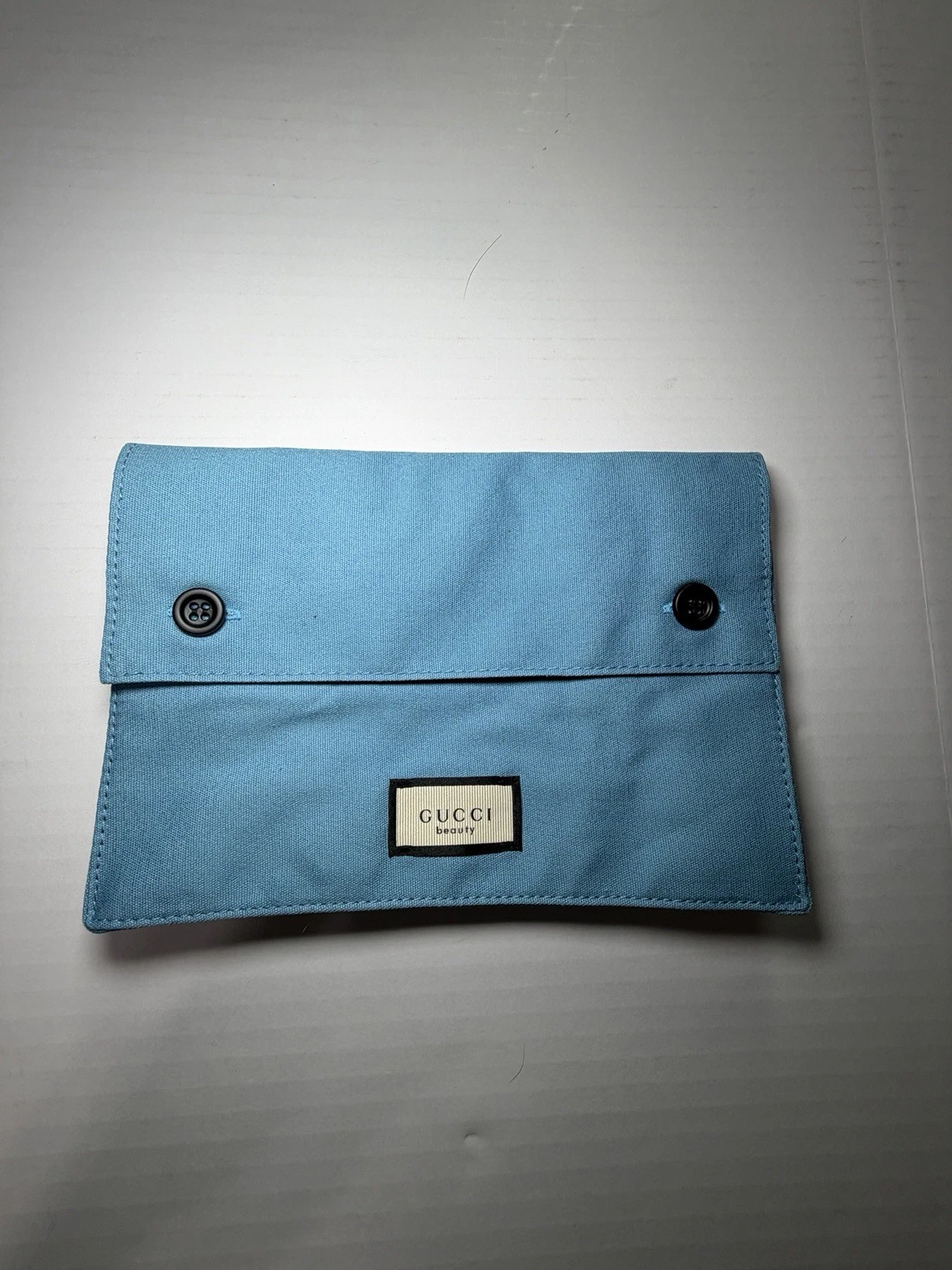Gucci Beauty Blue Cosmetic Pouch Makeup Bag Clutch Travel Organizer