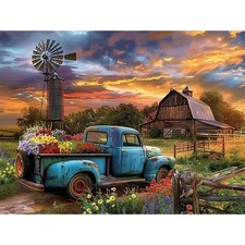 Fall Farmhouse Truck Diamond Painting Kit for Adults 16x12 Inch Decor