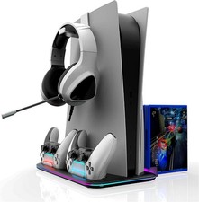 Station Ventilee RGB et Charge PS5 PS5 Slim Blanche Neuve