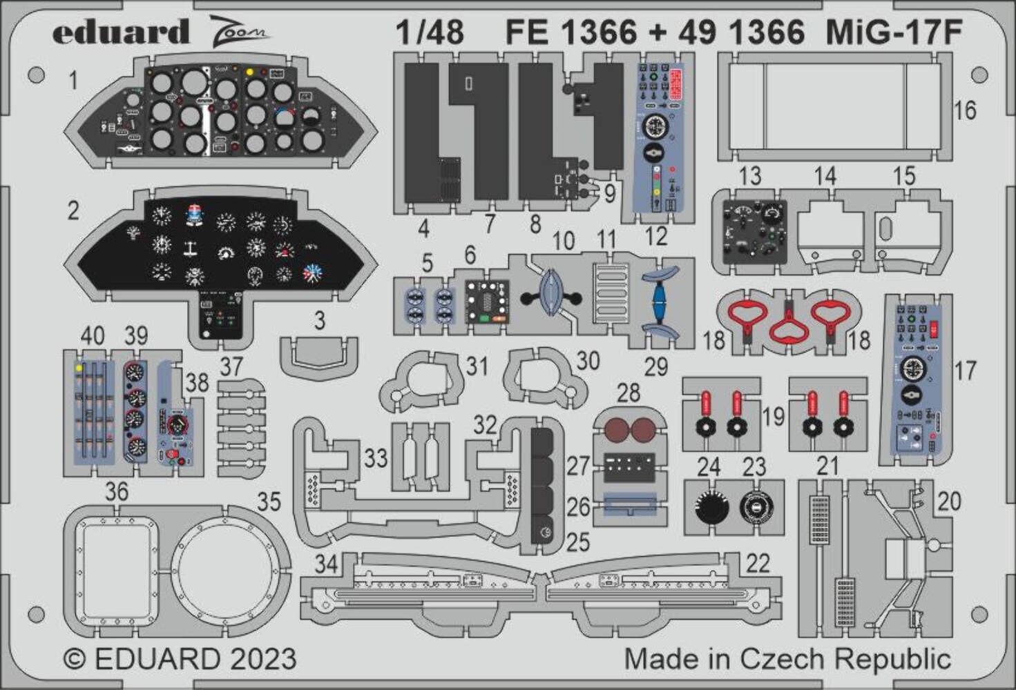 Eduard FE1366 1:48 MiG-17F to be used with Ammo