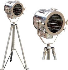 Beautiful Nautical Full Steel Searchlight Spotlight Tripod Studio Floor Lamp...