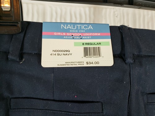 Nautica School Uniform Navy Blue Pants Girls Size 8R - Picture 3 of 6