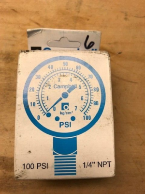 #ad QTY 6 Campbell 2 in. 0 psi 100 psi Pressure Gauge PG1T NL $50.00
