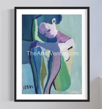Original Painting Figurative Fine ART PRINT Colorful Abstract Expressive Figure