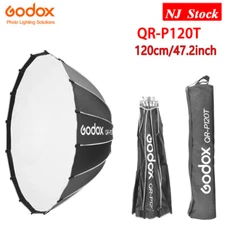 US Godox QR-P120T 47'' Quick Release Parabolic Softbox Fr Bowens Flash LED Light