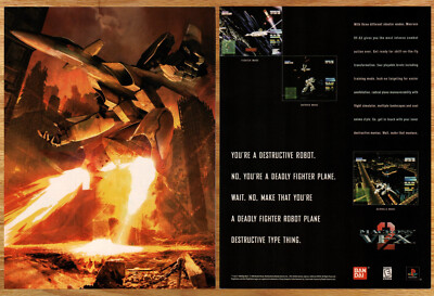 Macross 2 VFX Robot Fighter Plane Anime - 2 Page Video Game Print Ad Poster 1999