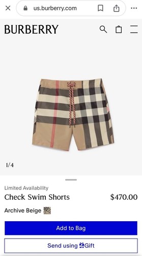 Burberry Check Swim Shorts size S Men’s - Picture 2 of 14