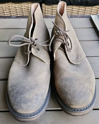 1901 Nordstrom Mens Chukka Boots Distresssd Light Brown Suede Lace Up Size  12M