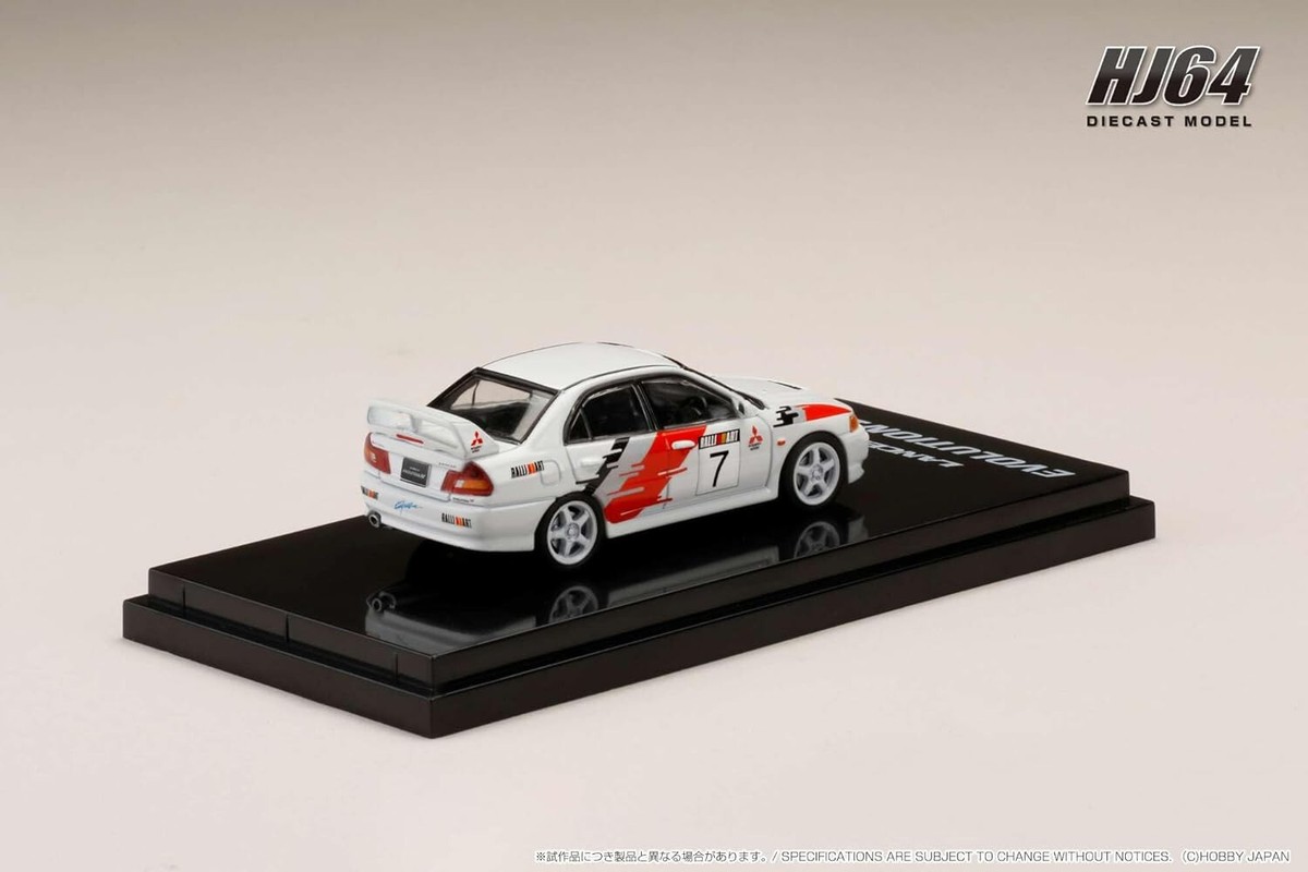 HJ64 1/64 MITSUBISHI LANCER GSR EVOLUTION IV GR.A White HJ64 1/64 MITSUBISHI LANCER GSR EVOLUTION IV GR.A White