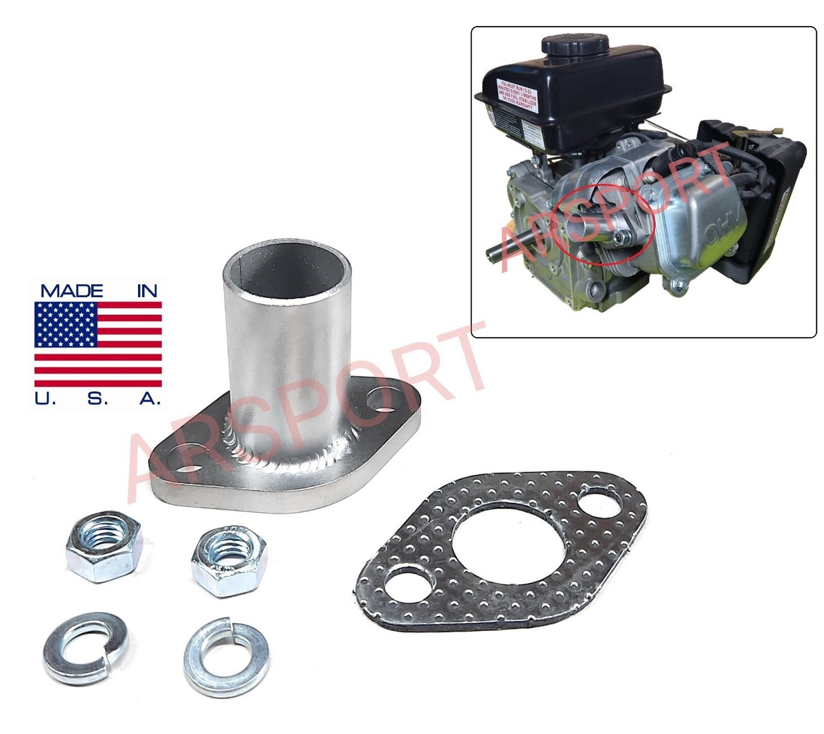 Exhaust Flex Pipe Adaptor for Predator 79cc 3HP From harbor