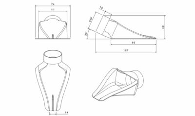 CUSTOM SIZE Rectangular 210x90mm Air Intake 76mm Duct Inlet - CFD