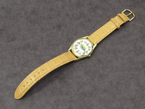 Vintage RUANNE MANNNG Horse Art Watch Brown Gold Tone Working New Battery - Picture 2 of 20