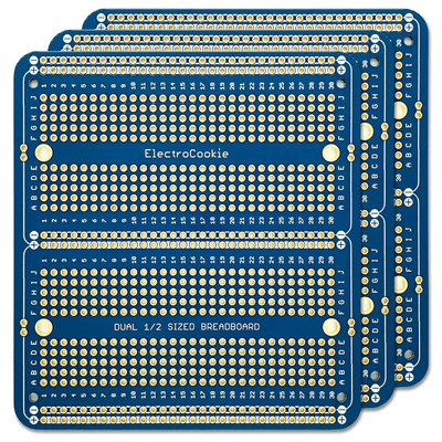 Electrocookie Solderable Breadboard PCB Double Column Board for Electronics Proj