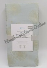 Pottery Barn Kids Willow Metallic Tencel Crib Fitted Sheet Blue Gold 8310K