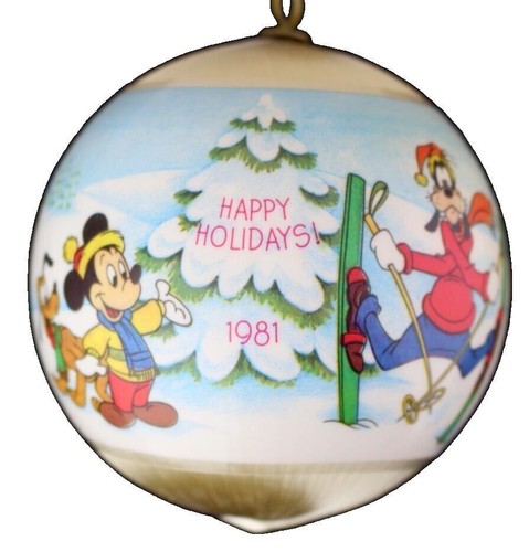 NOS HALLMARK AMBASSADOR MICKEY MOUSE FRIENDS 1981 Satin Ball Christmas ornament - Bild 2 von 10