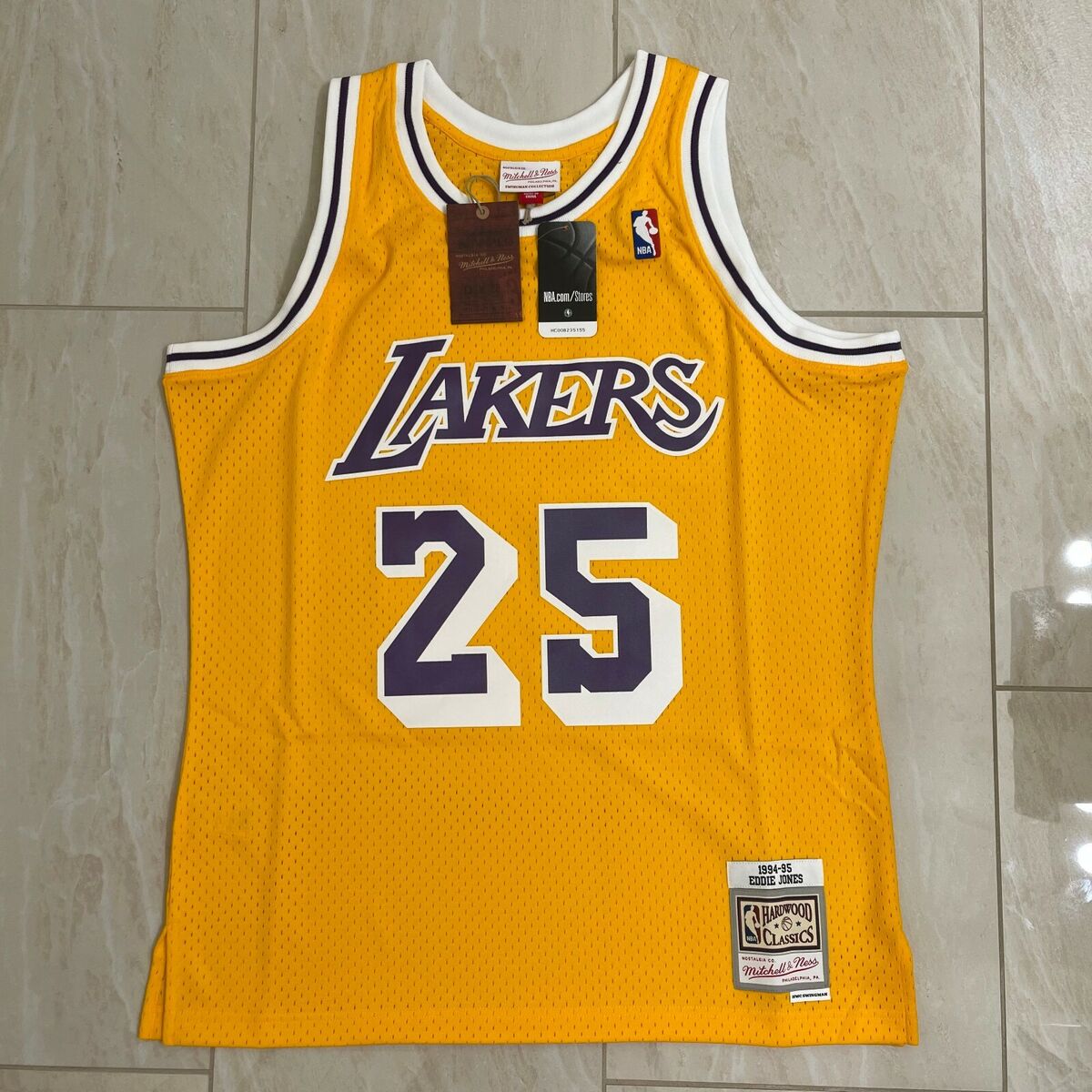 New Mitchell and Ness Los Angeles Lakers Eddie Jones Jersey New Mitchell and Ness Los Angeles Lakers Eddie Jones Jersey