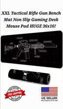 XXL Tactical AR Sketch Rifle Gun Bench Mat Non Slip Gaming Desk Pad HUGE 36x16