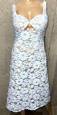 Michael Kors Collection Cloud Blue Floral Sequin Embroidered Cocktail Dress US 4