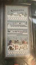 Rare The Victoria Sampler SANTA'S VILLAGE SAMPLER Cross Stitch 2010 Kit started