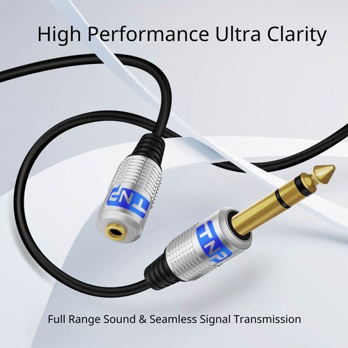 6.35mm to 3.5mm Cable Adapter 6FT Female TRS Stereo Audio Jack Plug Wire Cord - Picture 2 of 6