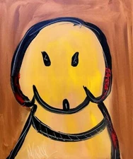 POP ART dog portrait stretched  PAINTING CANVAS ART CONTEMPORARY ShIGDefFB