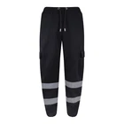 Hi Viz Vis Work wear Black Reflective Safety Sweat Pants Bottoms Joggers Trouser