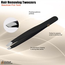 Professional Eyebrows Hair Remover Tweezer Black Coded Slanted Tip Hair Plucker